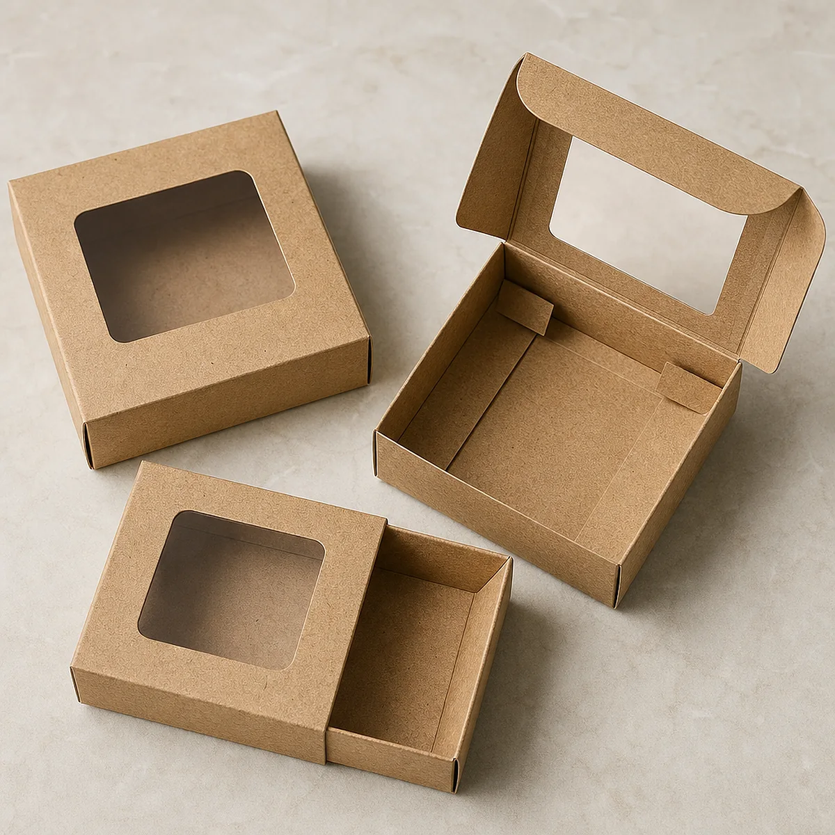 Kraft cake box sized with headspace for a decorated cake