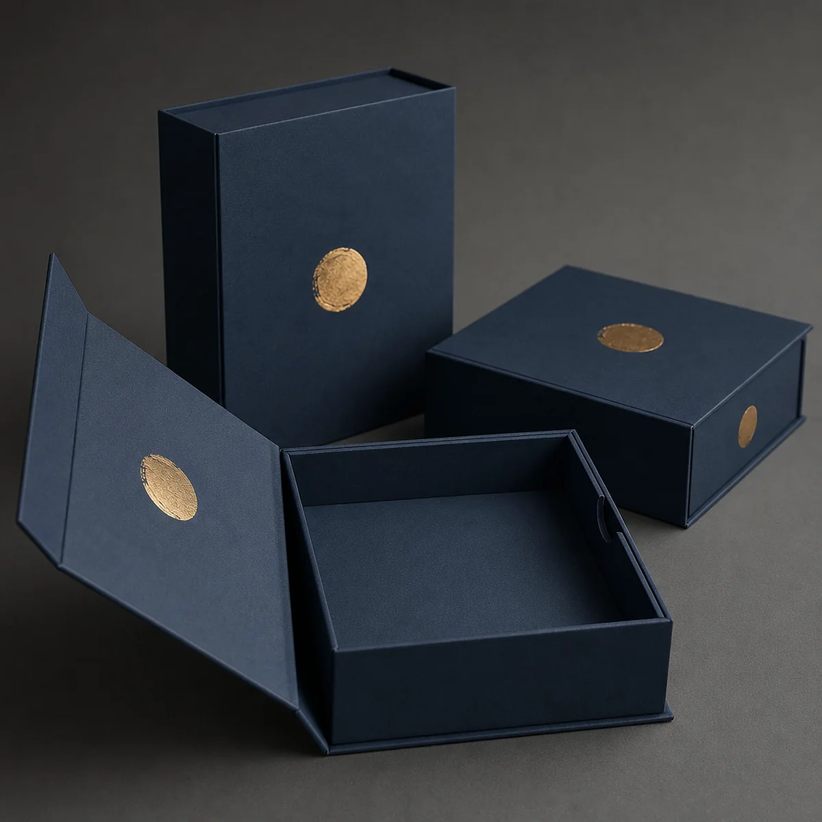 Rigid watch box open to show a formed cushion insert