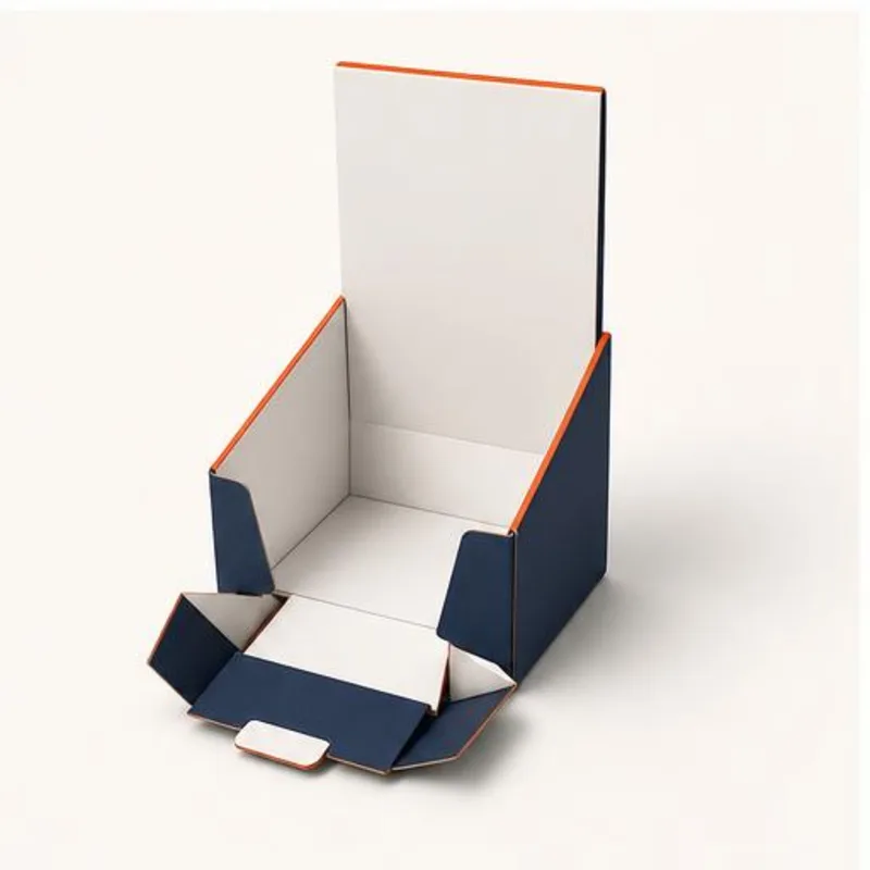 1-2-3 Bottom Display Lid Boxes — assembly and construction view