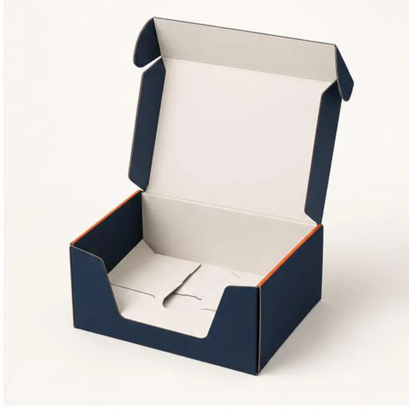 Auto Bottom Boxes with Display Lid — shown open to reveal the interior