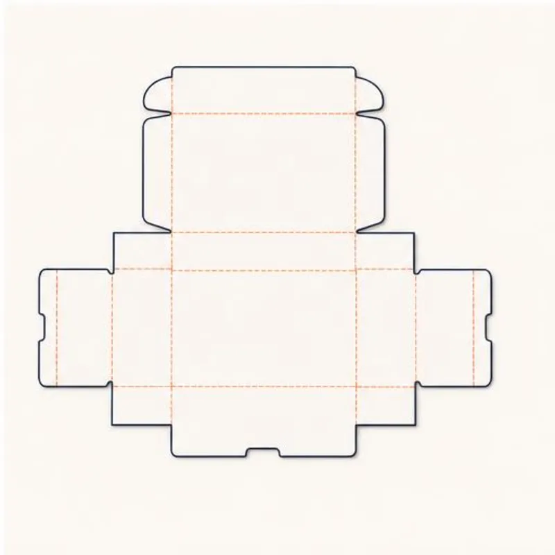 Auto Bottom Tray Boxes — flat dieline layout with fold and cut lines