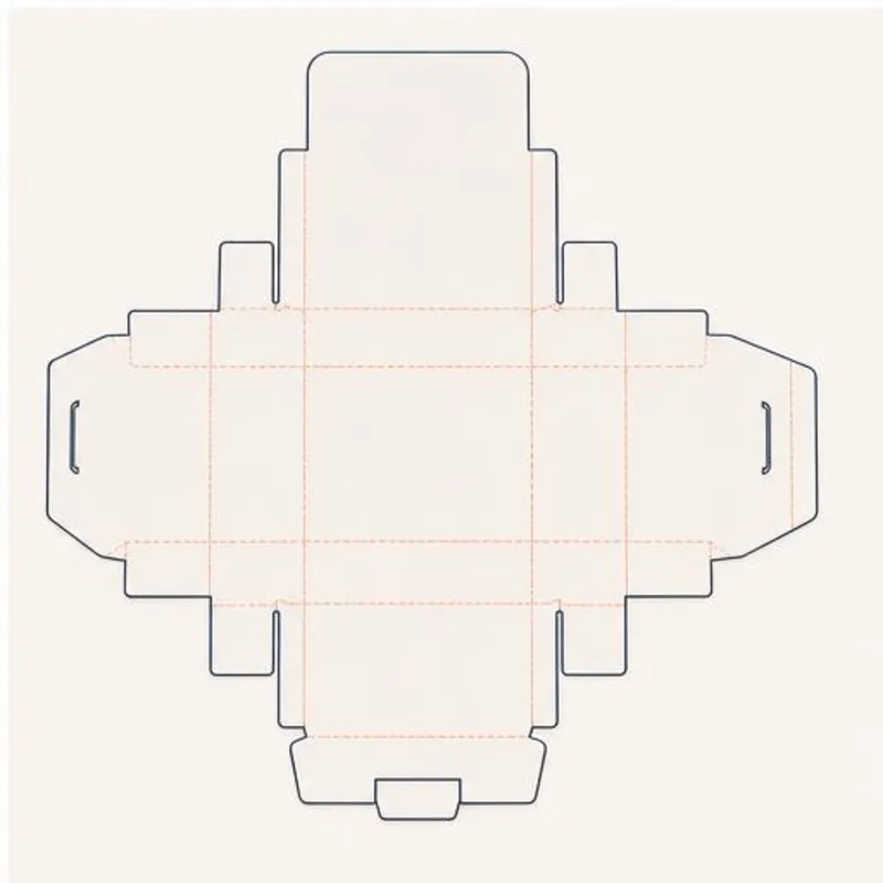 Display Boxes With Punch Partition — flat dieline layout with fold and cut lines