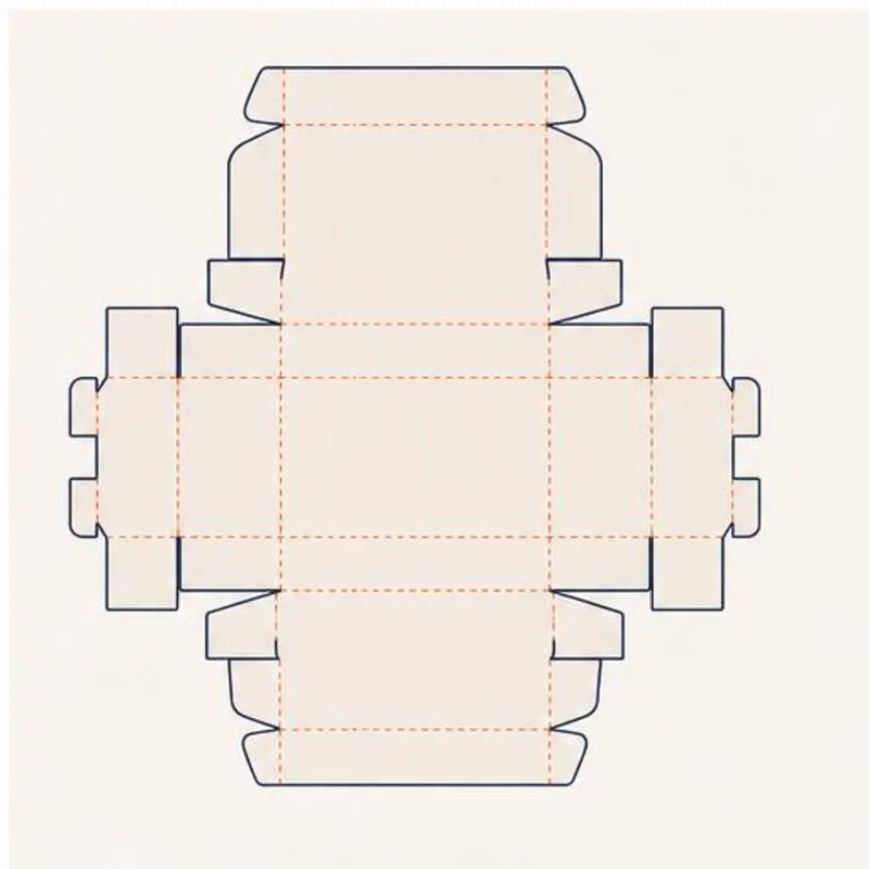 Double Locked Wall Lid Boxes — flat dieline layout with fold and cut lines