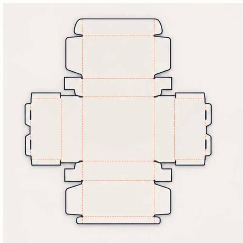 Double Wall Tray Lid Boxes — flat dieline layout with fold and cut lines