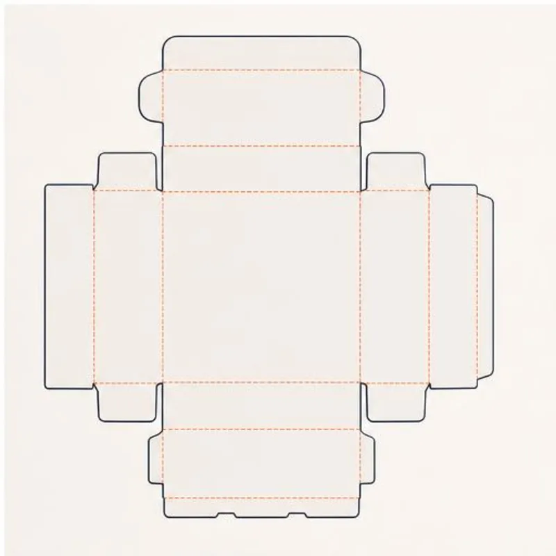Double Wall Tuck Front Boxes — flat dieline layout with fold and cut lines