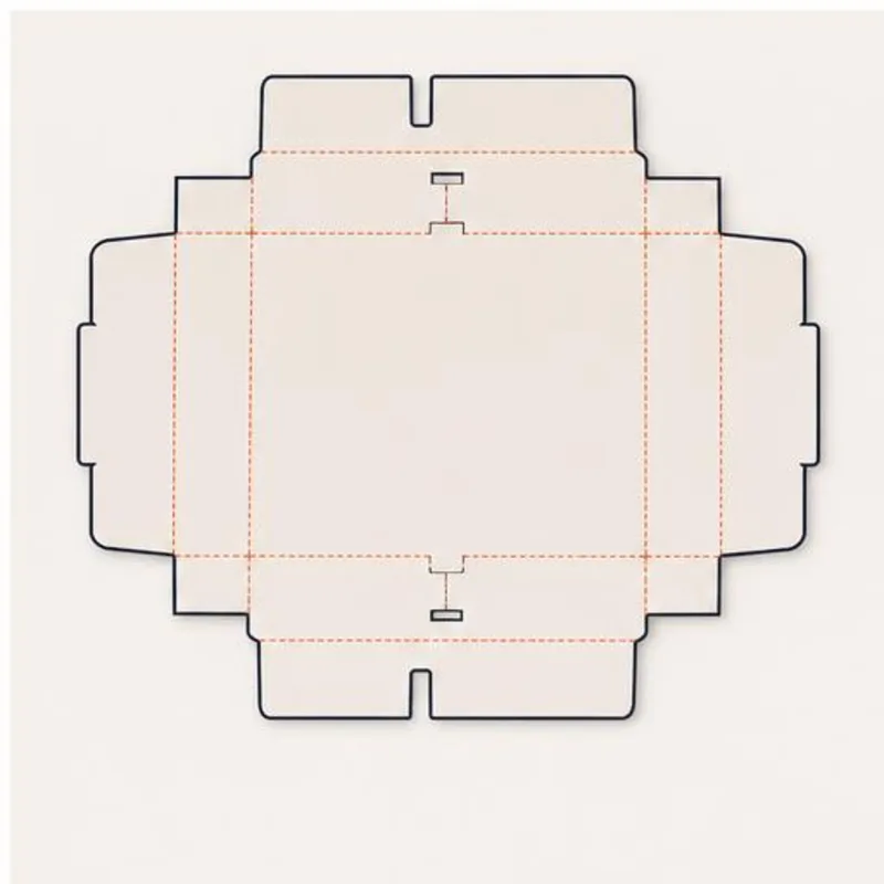 Foot Lock Tray Boxes — flat dieline layout with fold and cut lines