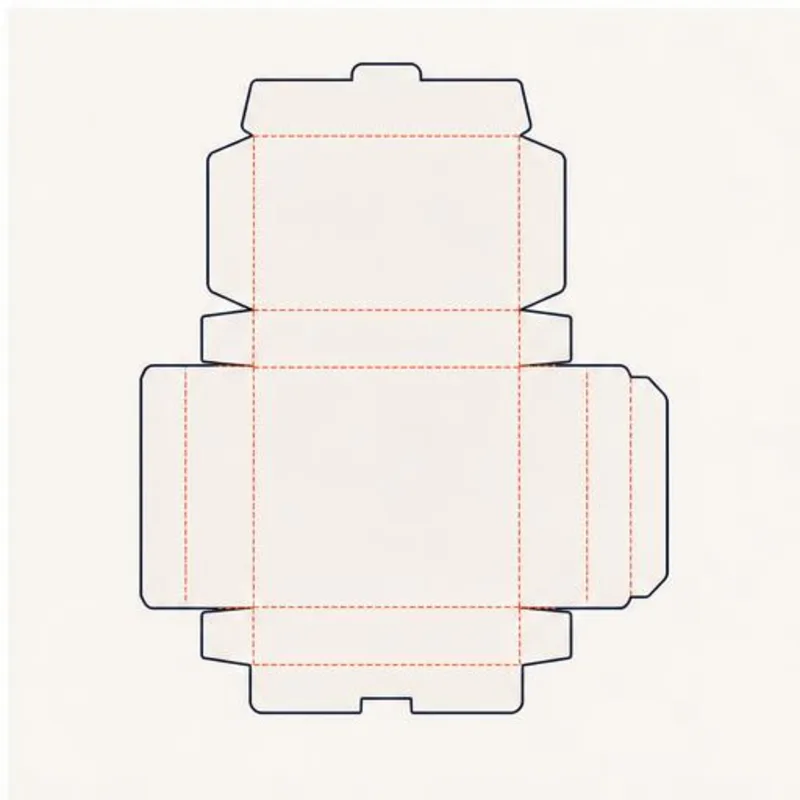 Four Corner Boxes — flat dieline layout with fold and cut lines