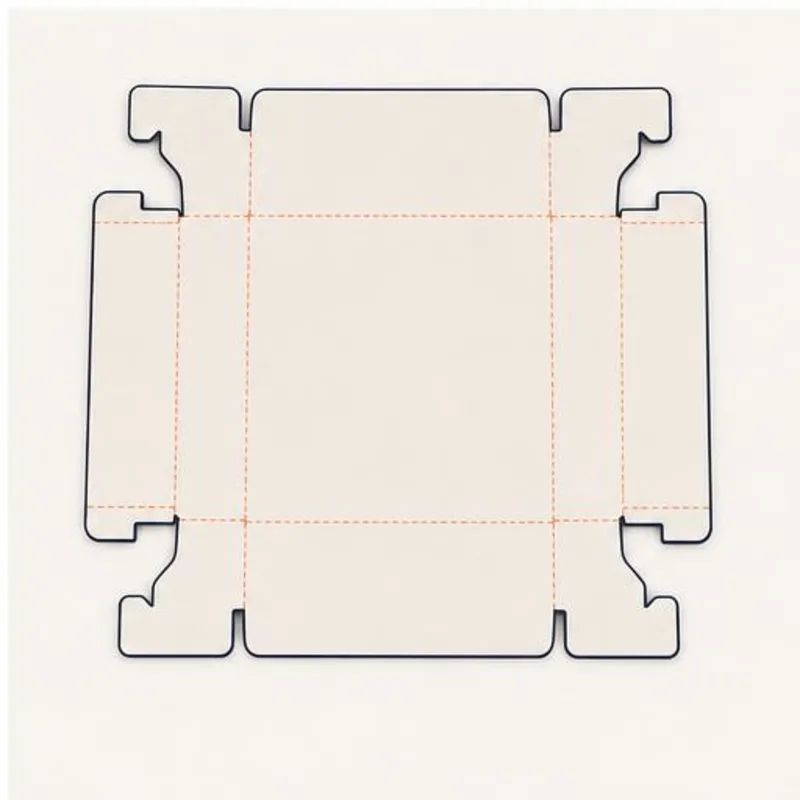Four Corner Tray Boxes — flat dieline layout with fold and cut lines