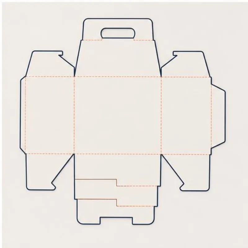 Gable Bag 1-2-3 Bottom Boxes — flat dieline layout with fold and cut lines