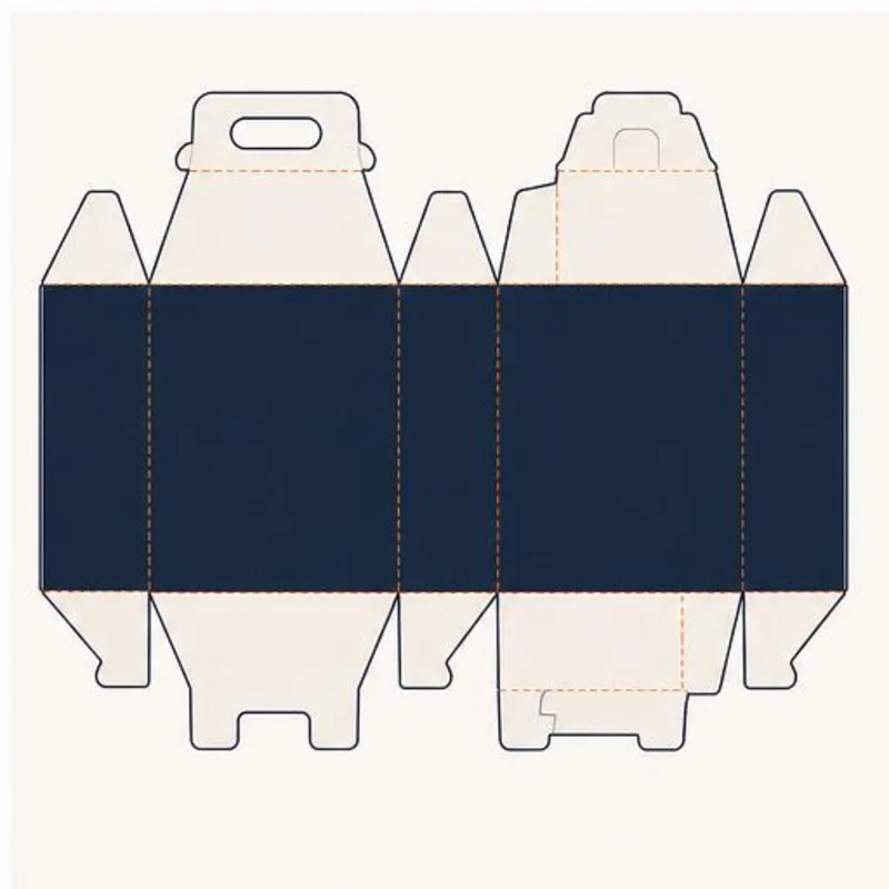 Gable Bags Auto Bottom — flat dieline layout with fold and cut lines