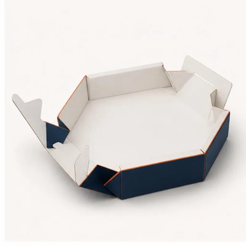 Hexagon Tray Boxes — shown open to reveal the interior