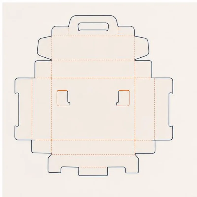 Paper Brief Case — flat dieline layout with fold and cut lines