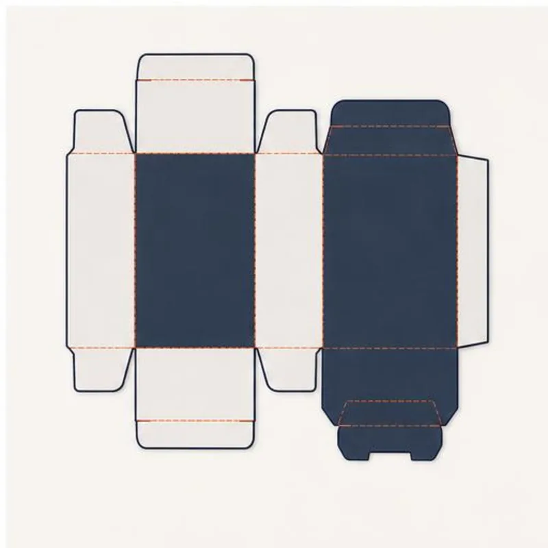 Seal End Auto Bottom Boxes — flat dieline layout with fold and cut lines