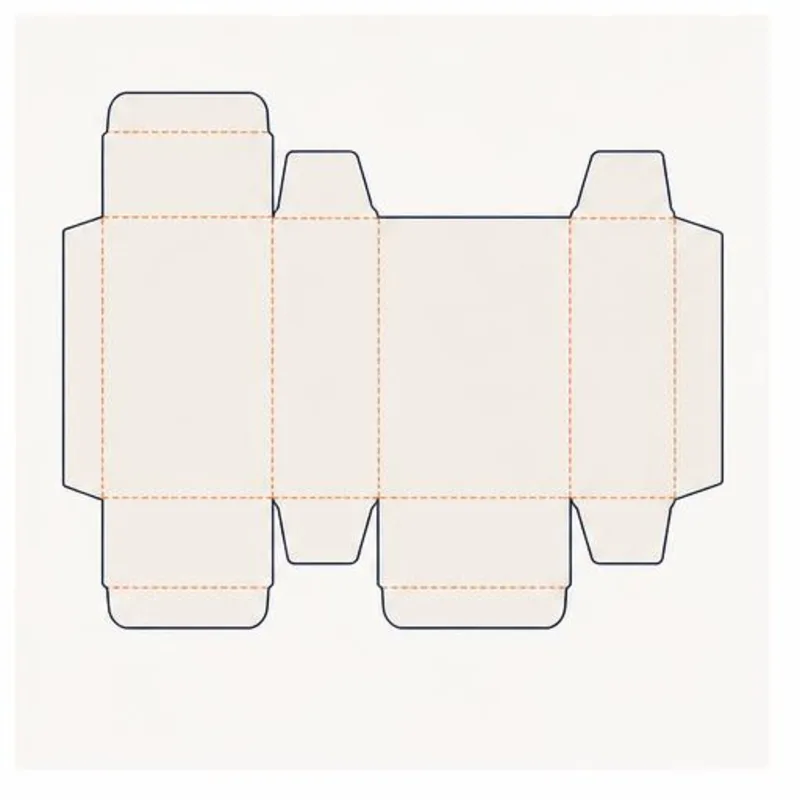 Seal End Packaging Boxes — flat dieline layout with fold and cut lines