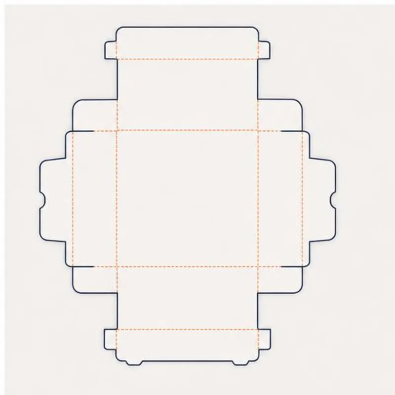 Self Lock Cake Packaging Boxes — flat dieline layout with fold and cut lines