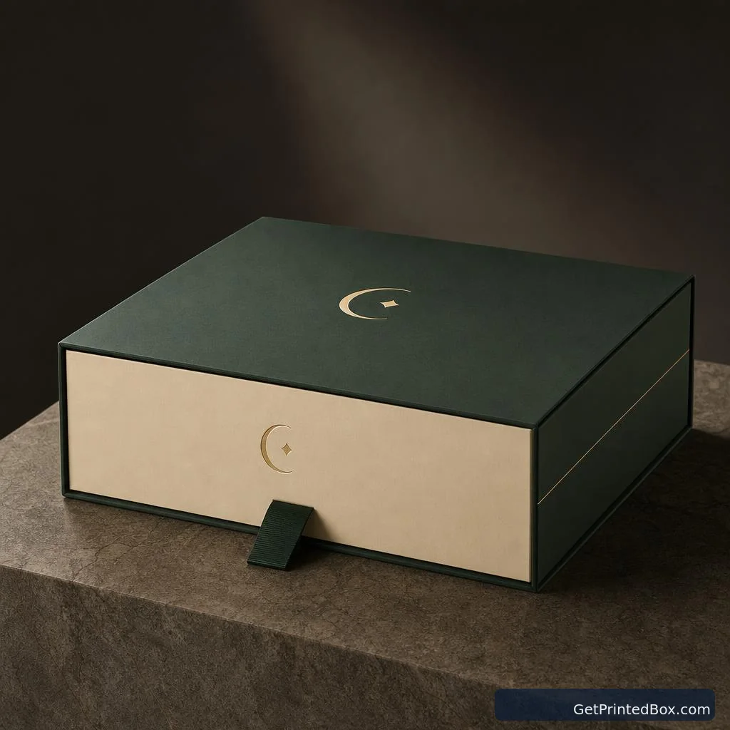 Flat-Pack Luxury Gift Set — printed packaging with a fictional brand identity