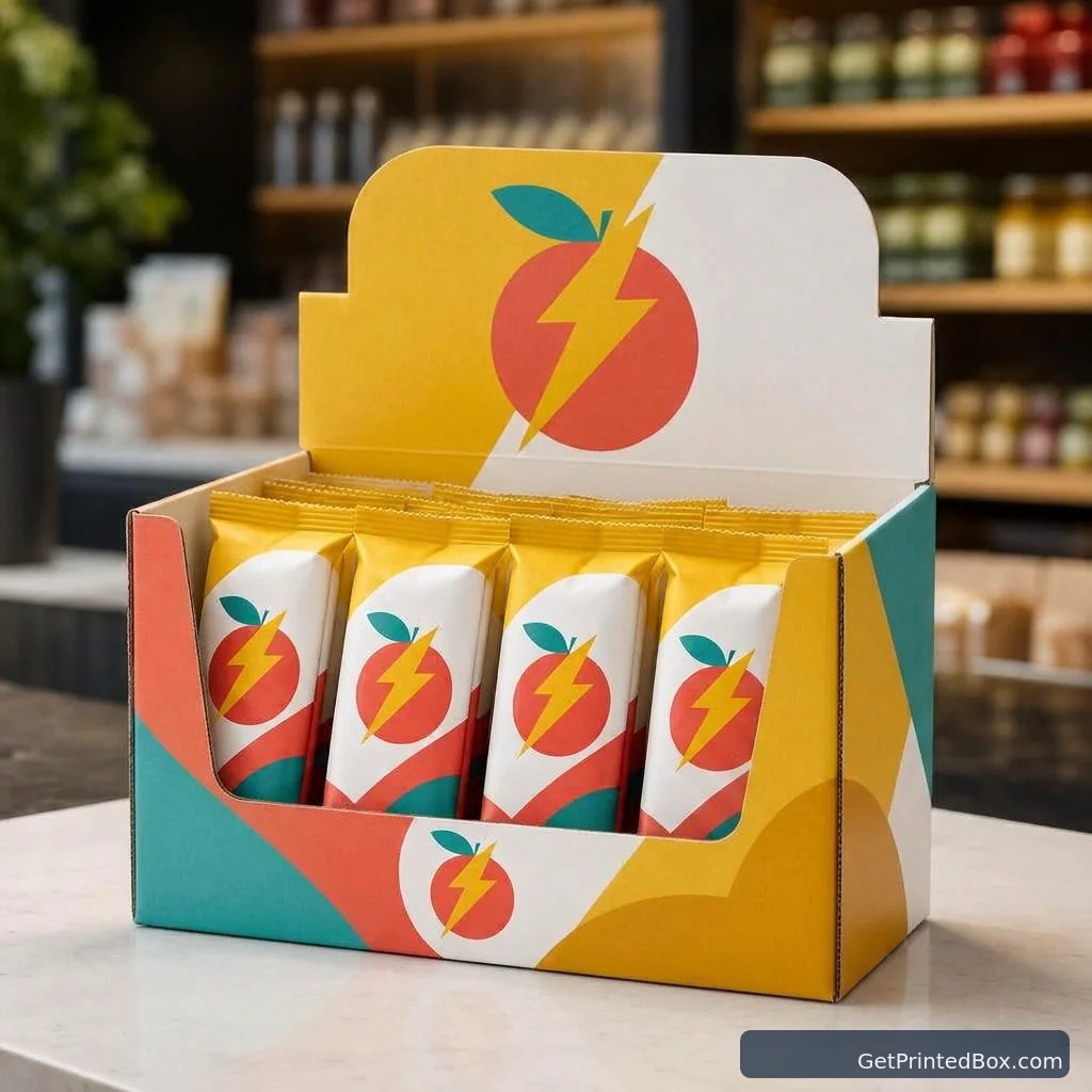 Retail Counter Display Rollout — alternate angle showing the box structure and side panels
