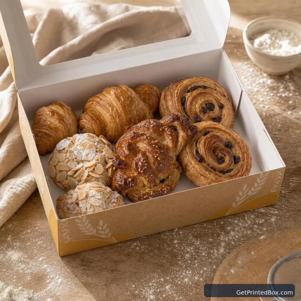 Natural Bakery Window Carton Range — open-box view showing the printed interior and construction