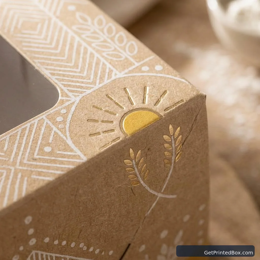 Natural Bakery Window Carton Range — close-up of the logo mark, board texture, and print finish