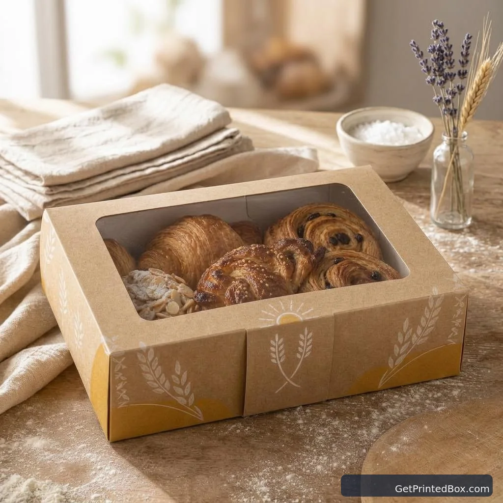 Natural Bakery Window Carton Range — printed packaging displayed in a client-style setting