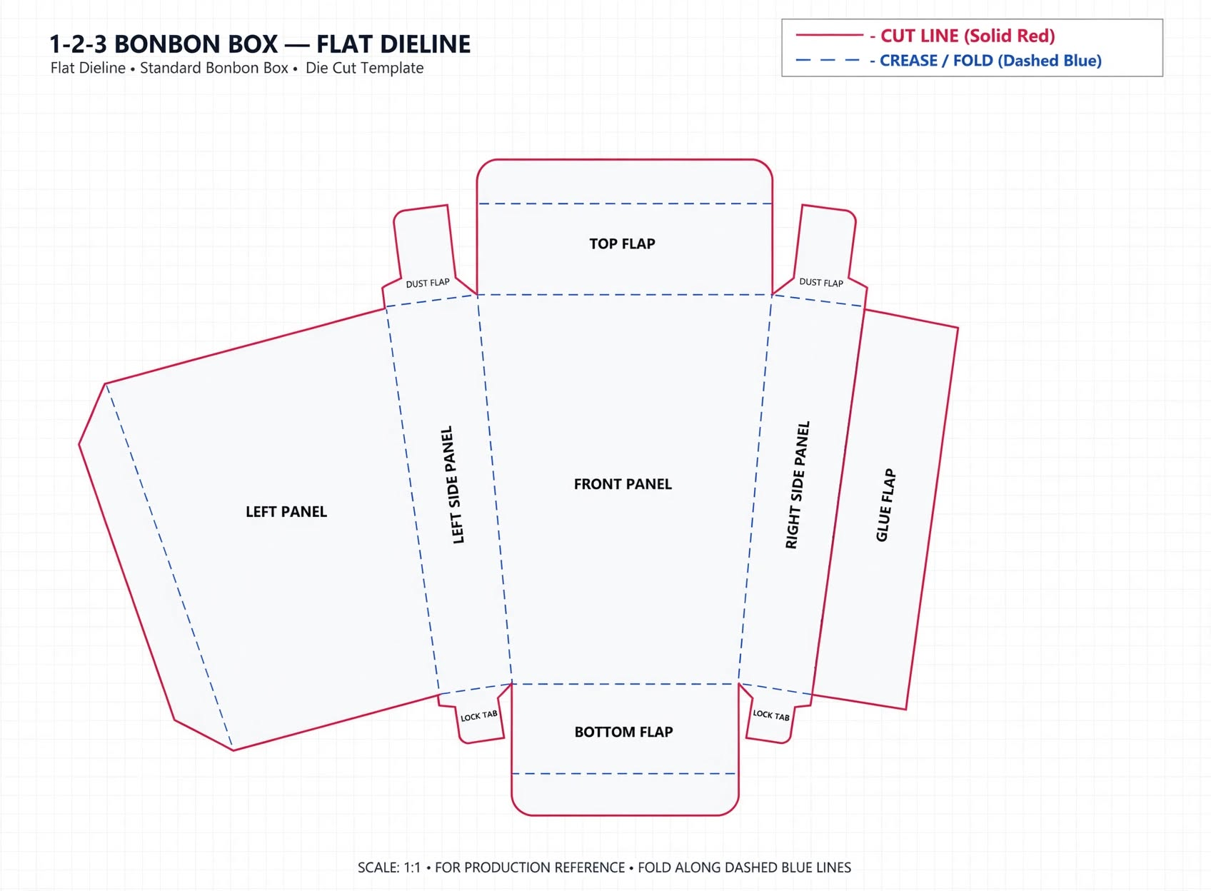 bonbon boxes dieline template