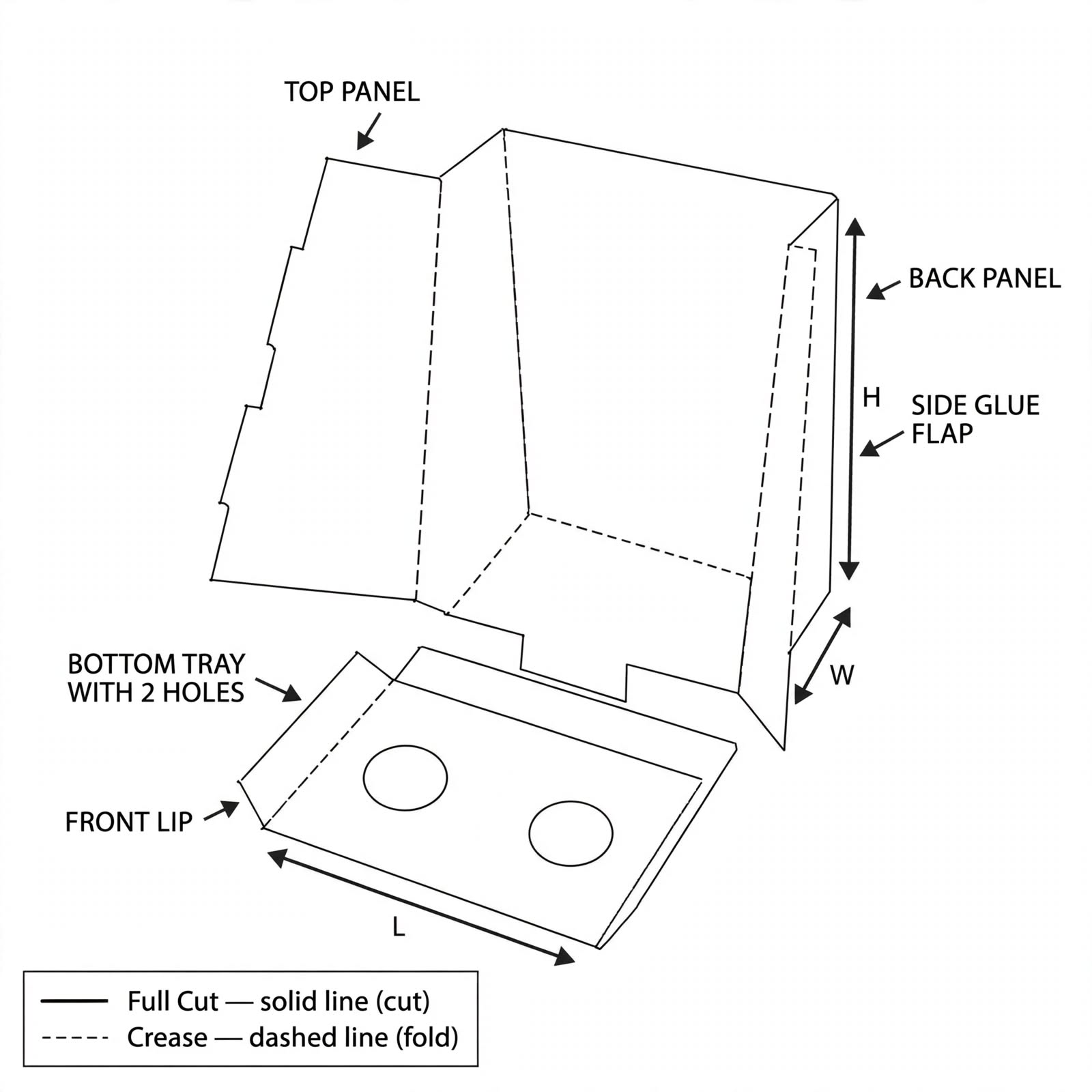 display box with punch partition
