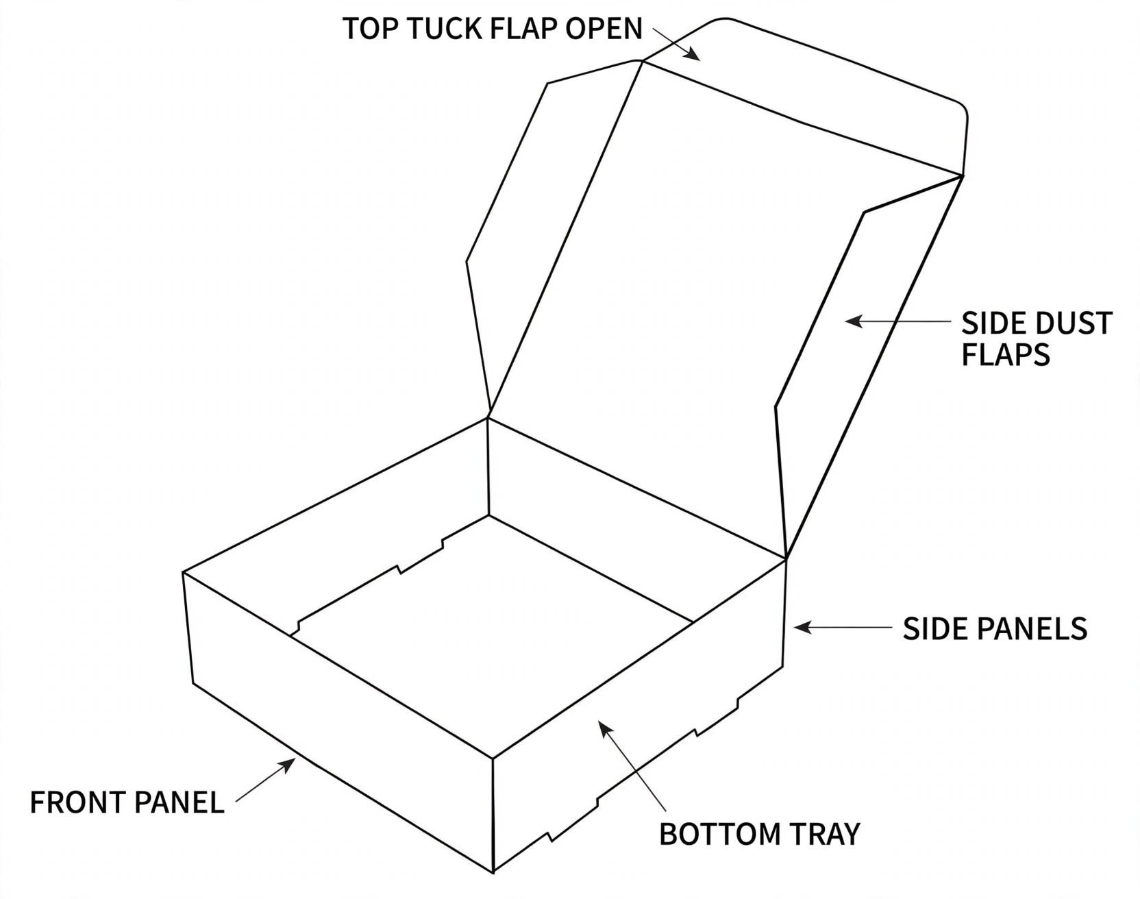 double wall tray lid box
