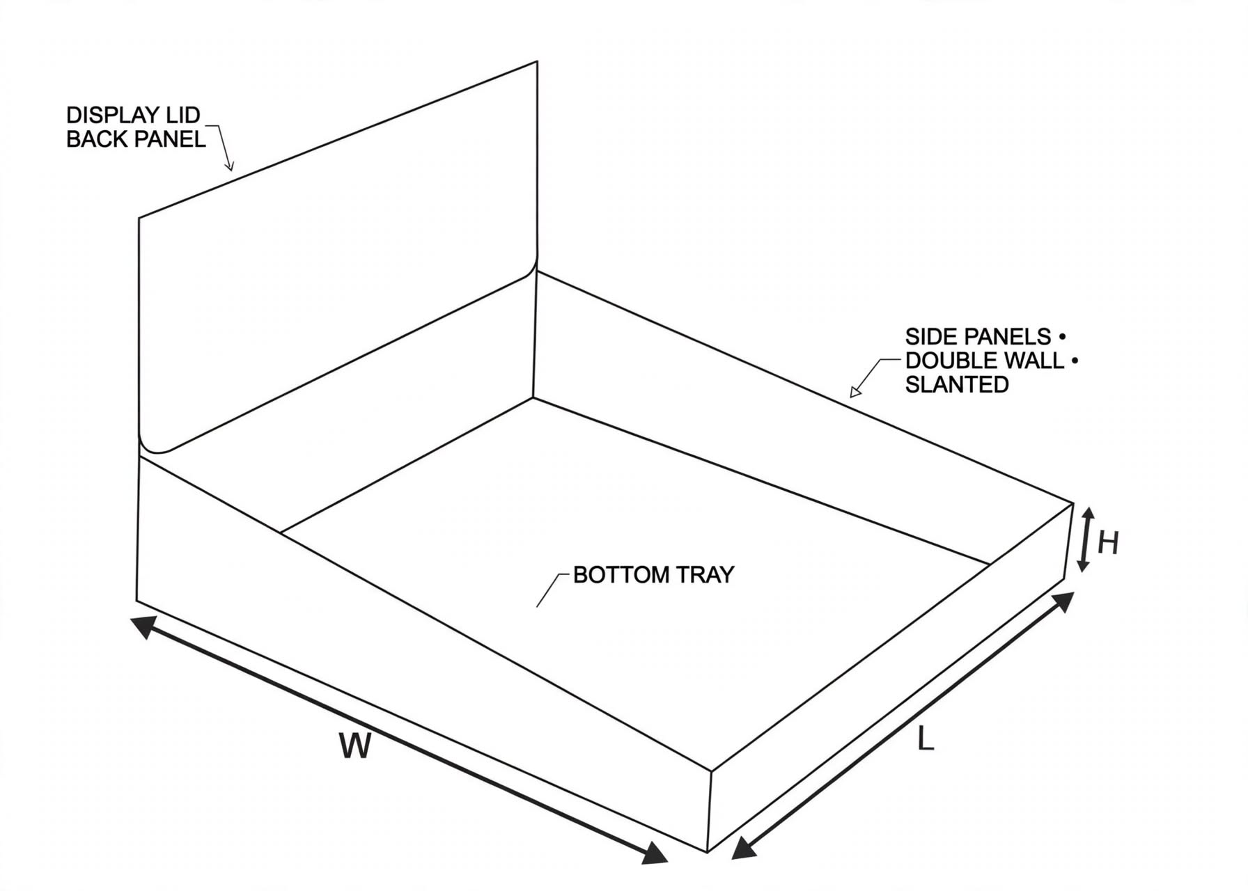 double wall with display lid box