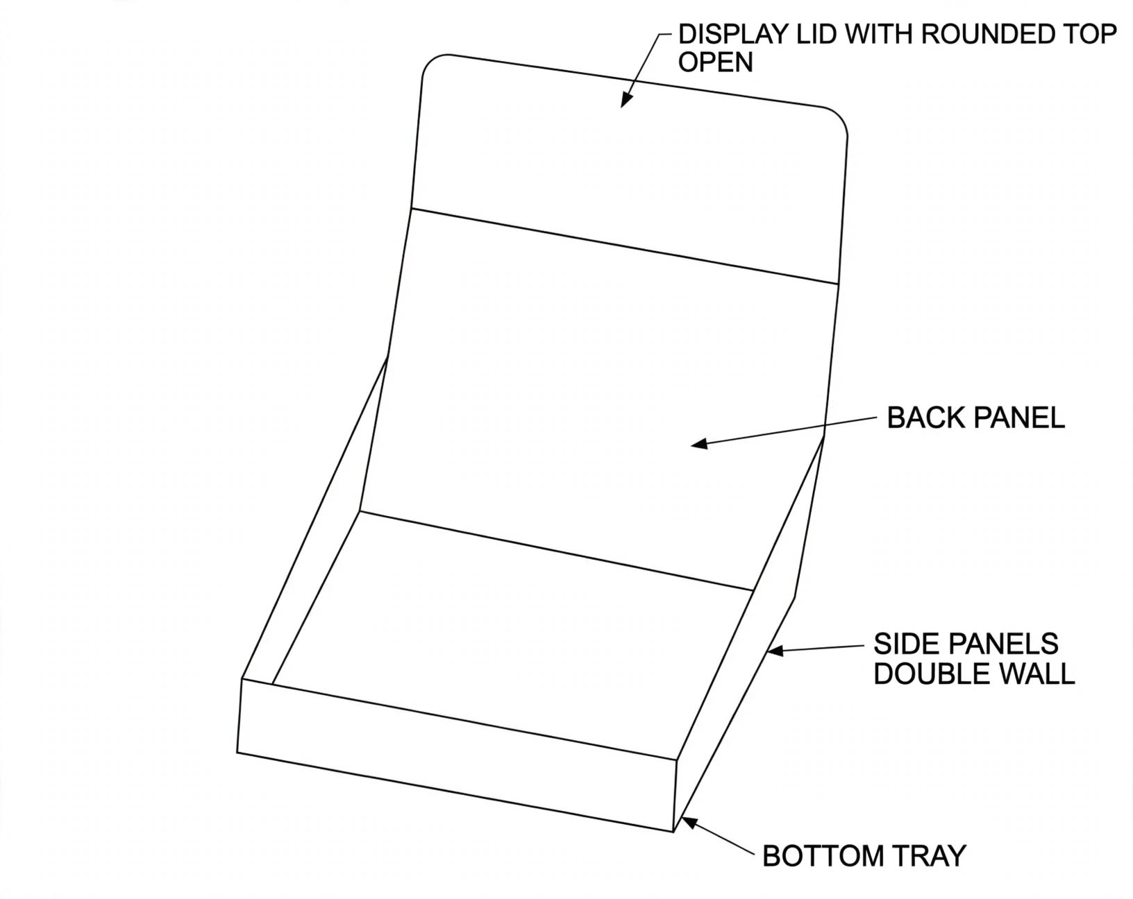 Double Wall With Display Lid Boxes box template
