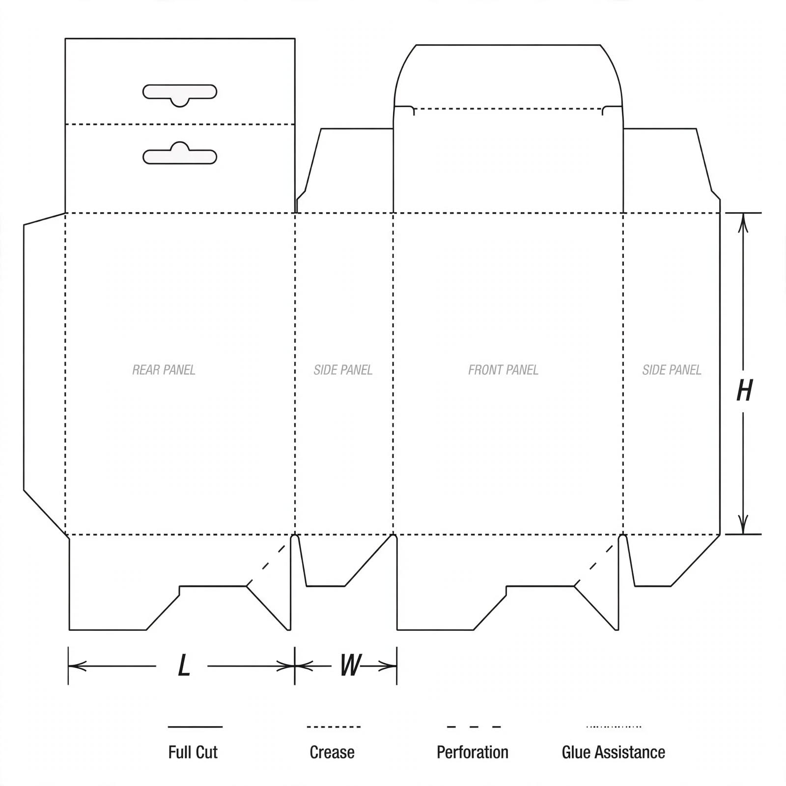 five panel hanger auto bottom box