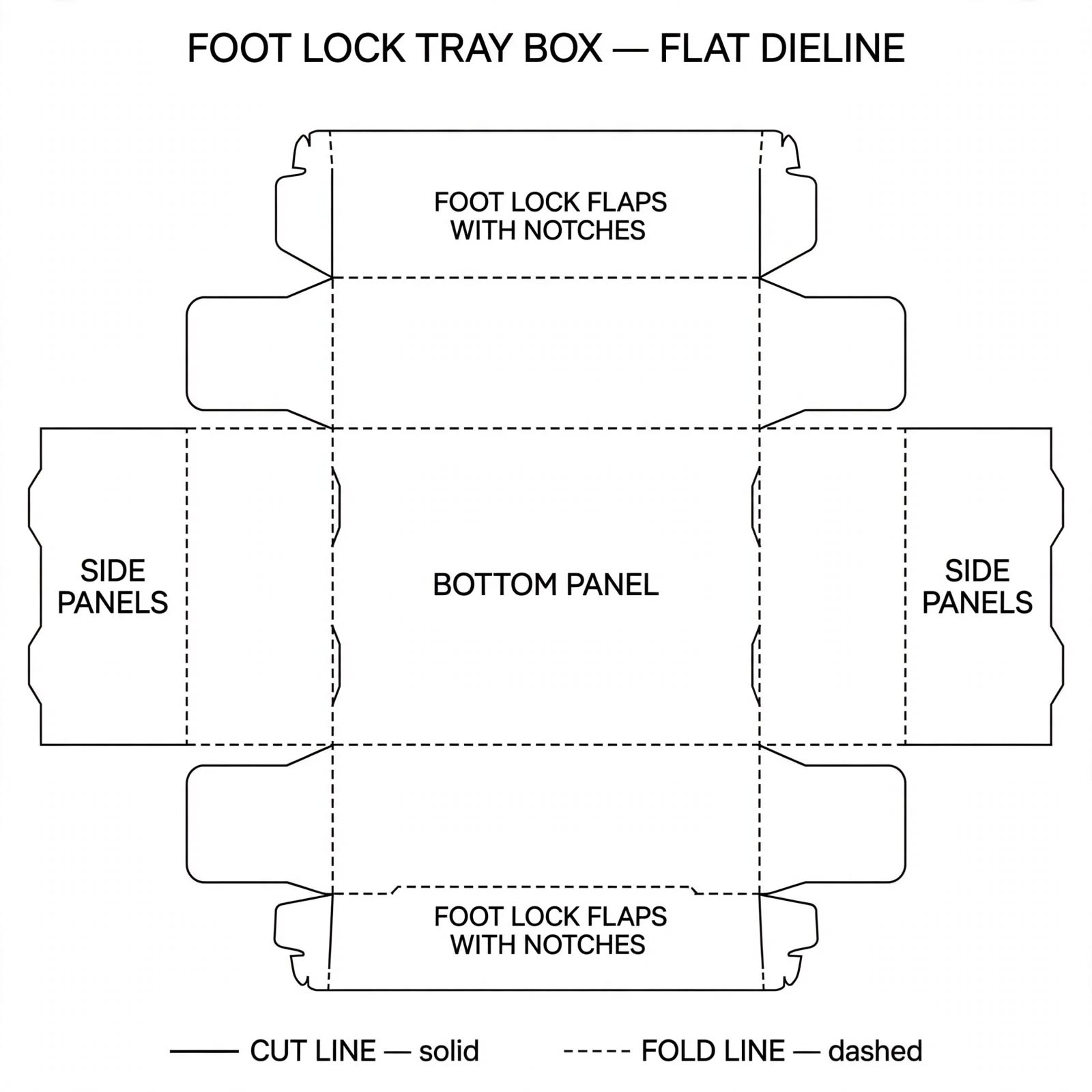 Foot Lock Tray Boxes box template