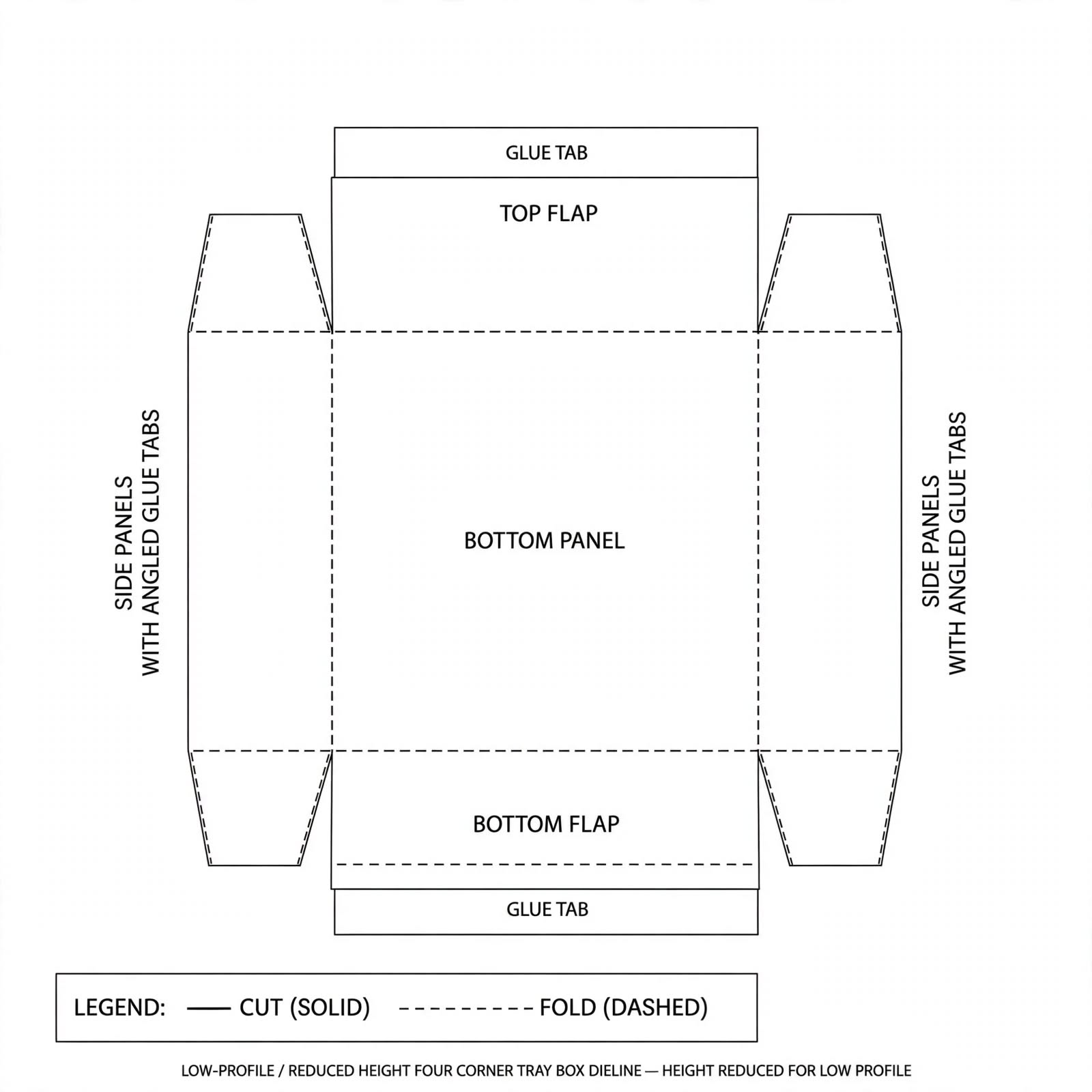 Four Corner Tray Boxes box template