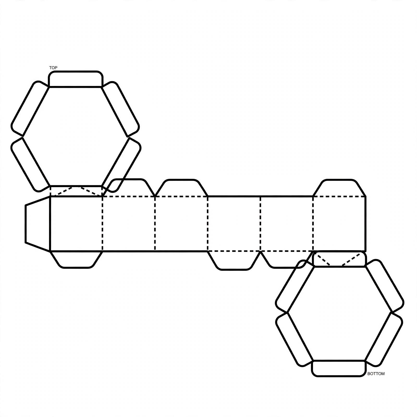 Hexagon Boxes box template